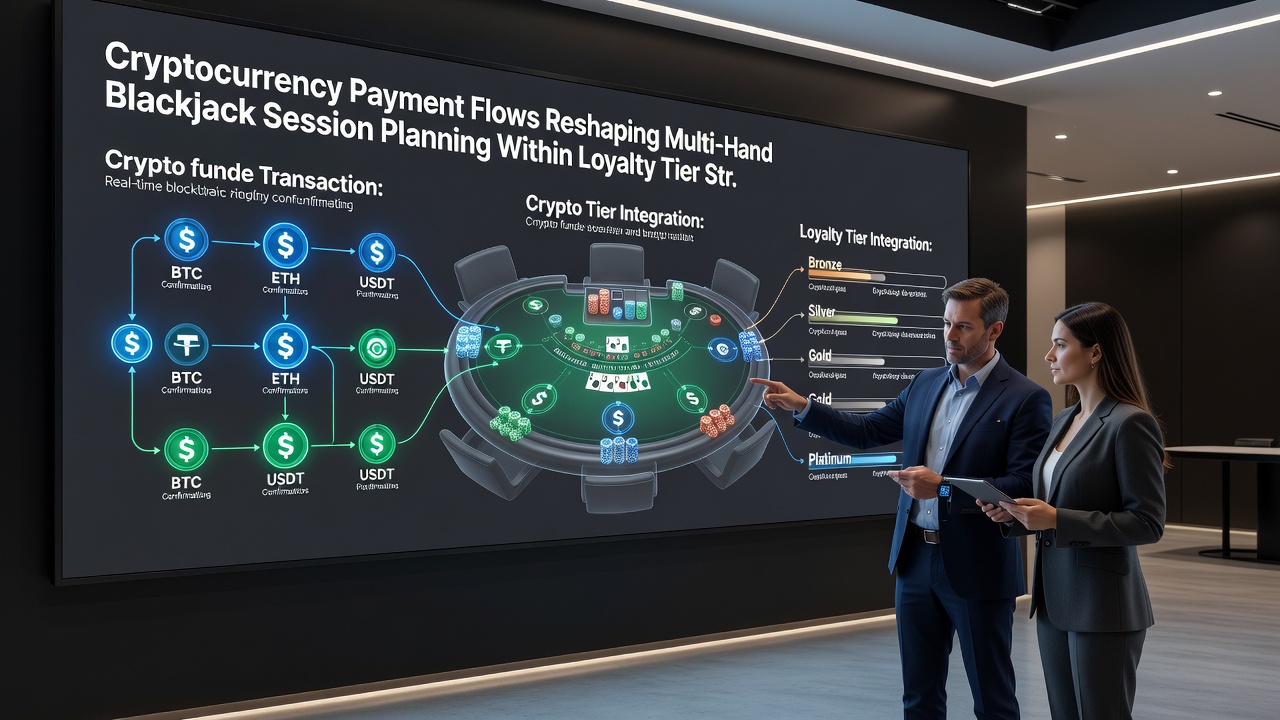 Darstellung von Multi-Hand-Blackjack-Sessions mit Krypto-Integration und Loyalty-Tier-Elementen