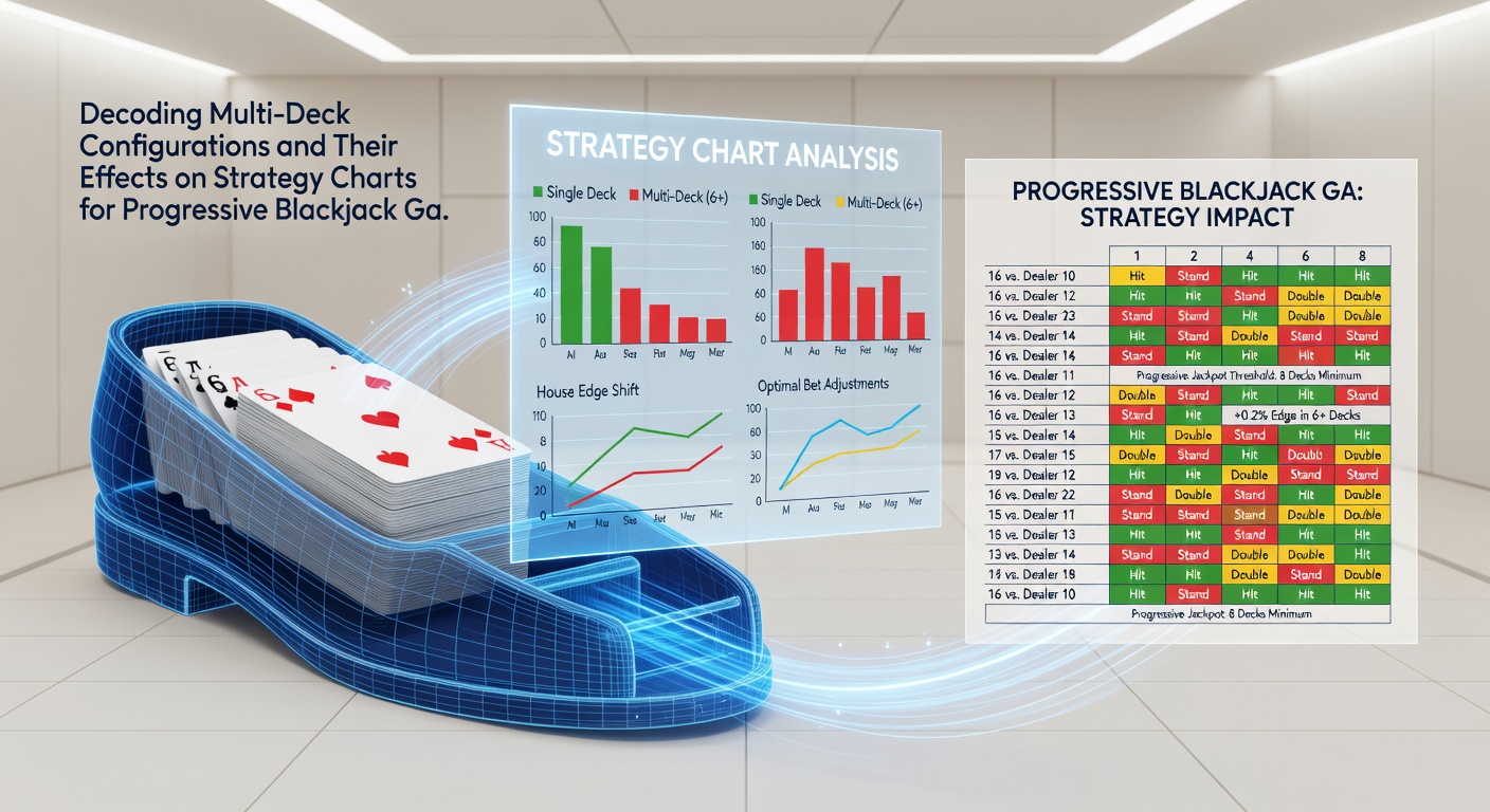 Vergleich von Strategietabellen für unterschiedliche Deck-Anzahlen in progressiven Blackjack-Spielen