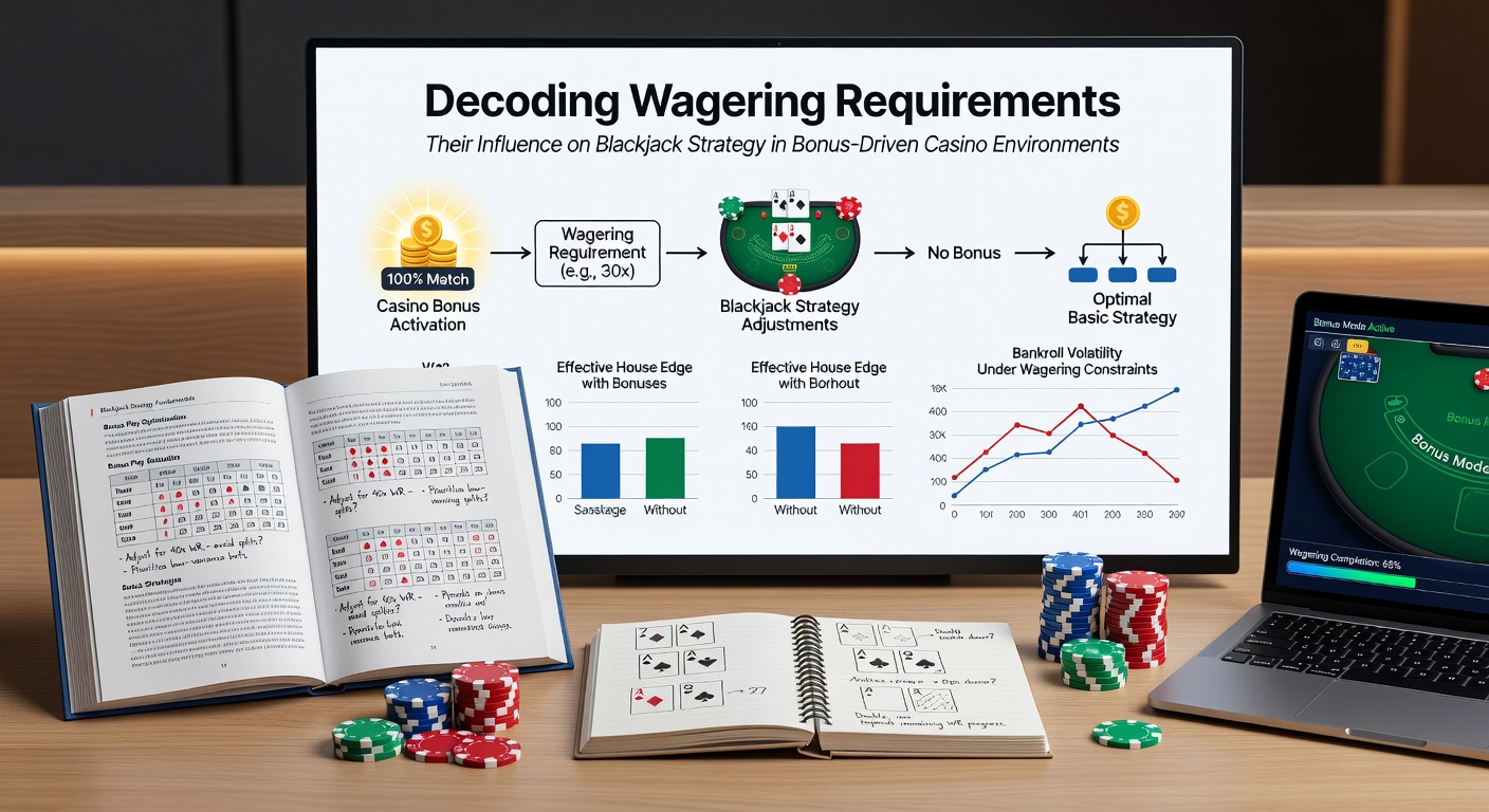 Analyse von Blackjack-Strategiekarten mit Fokus auf Bonus-Wettanforderungen und digitalen Casino-Umgebungen