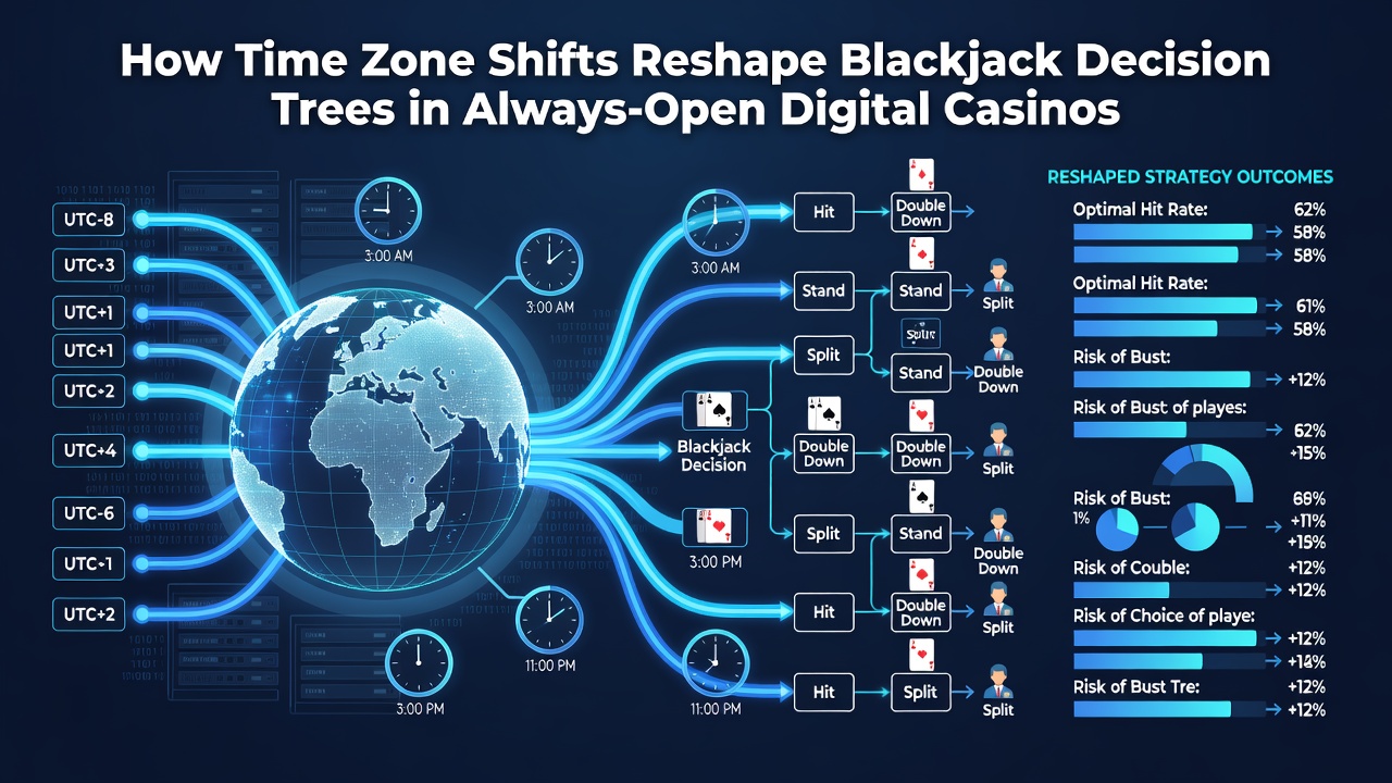 Analyse von Zeitzonenmustern in Blackjack-Sessions